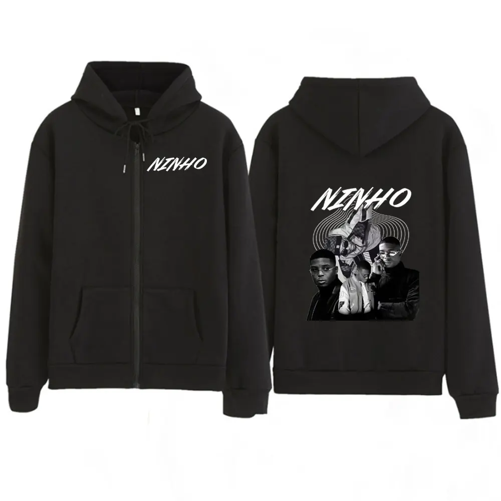 

Рэпер Ninho, толстовки на молнии с графическим рисунком, мужская и женская одежда, модная толстовка на молнии в стиле хип-хоп, куртки, пальто, флисовая уличная одежда