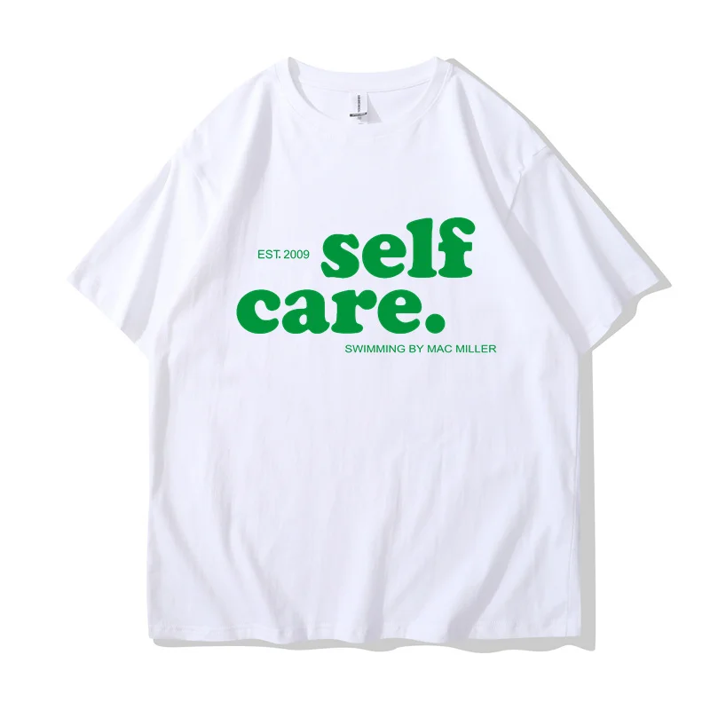 Macc Miller Self Care T-shirts Heavy Mental Casual Men Tee-shirt Short Sleeve Summer Spring Tshirts Hip Hop Streetwear Clothes