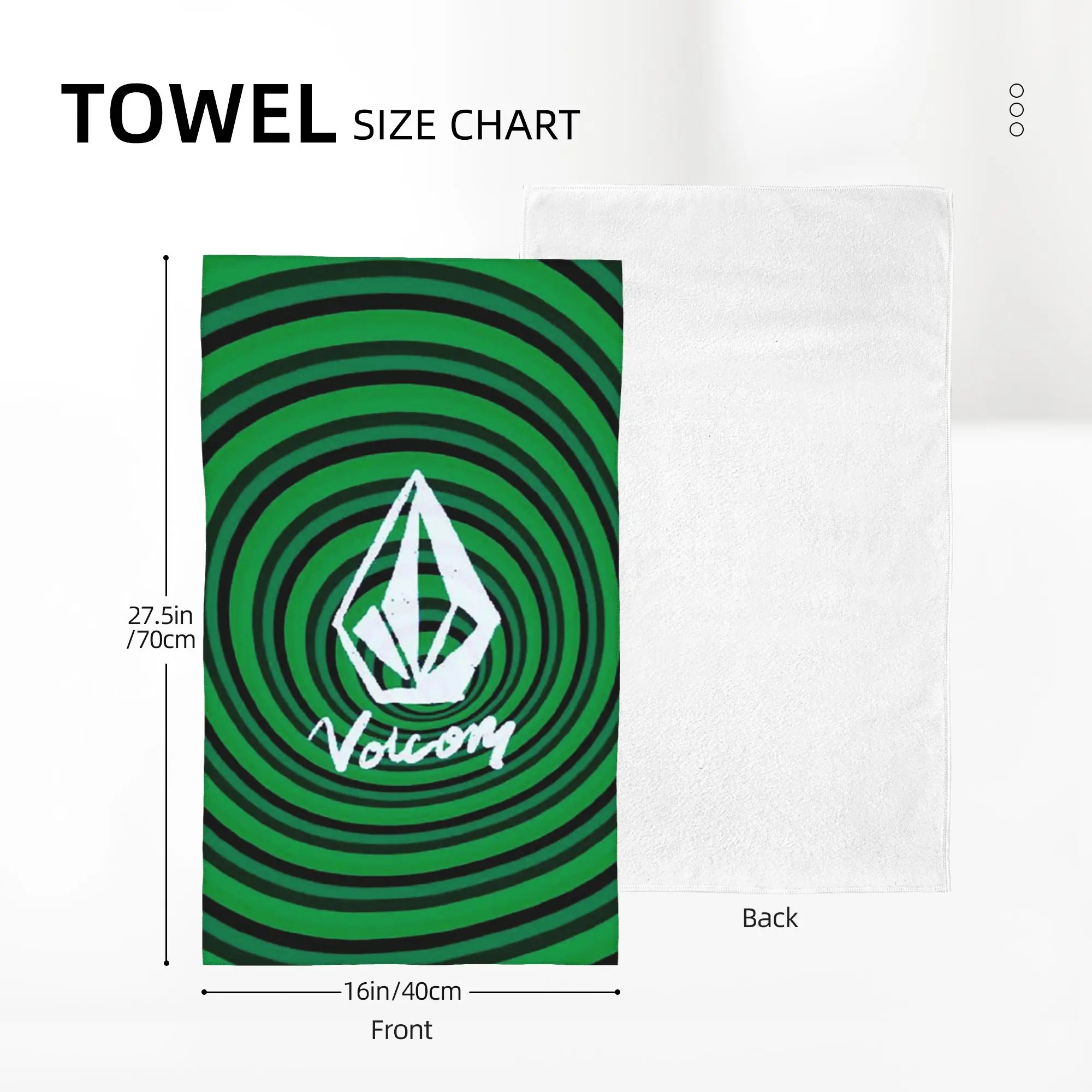 Custom V-Volcom Logo  Soft Face Towel Quick Dry Pool Bath Cotton Towels Absorbent