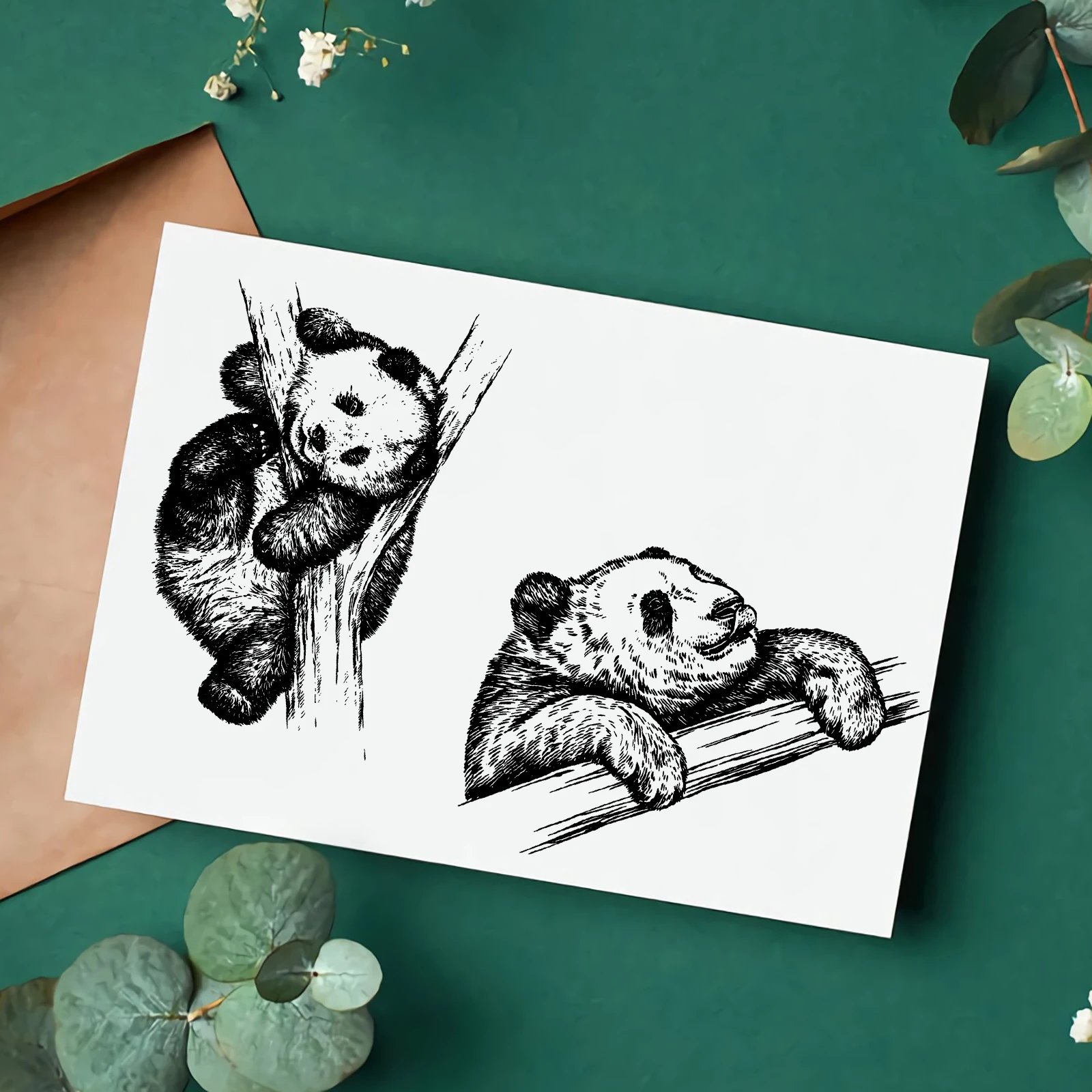 Cute Tree Climbing Panda Clear Stamps and Cutting Dies For DIY Scrapbooking/Card Making/Album Decorative Fun Crafts