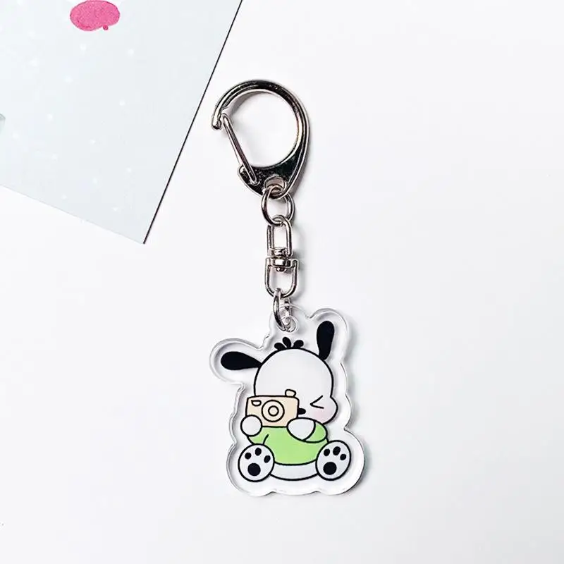 Anime Kawali Sanrio Pochacco portachiavi ciondolo decorazione creativa accessori acrilici regalo amico carino regalo di compleanno per ragazze