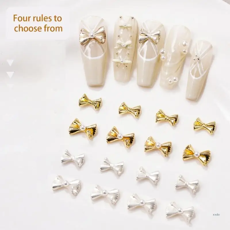 Breloques pour ongles avec nœud 50 pièces, français, décorations pour Art