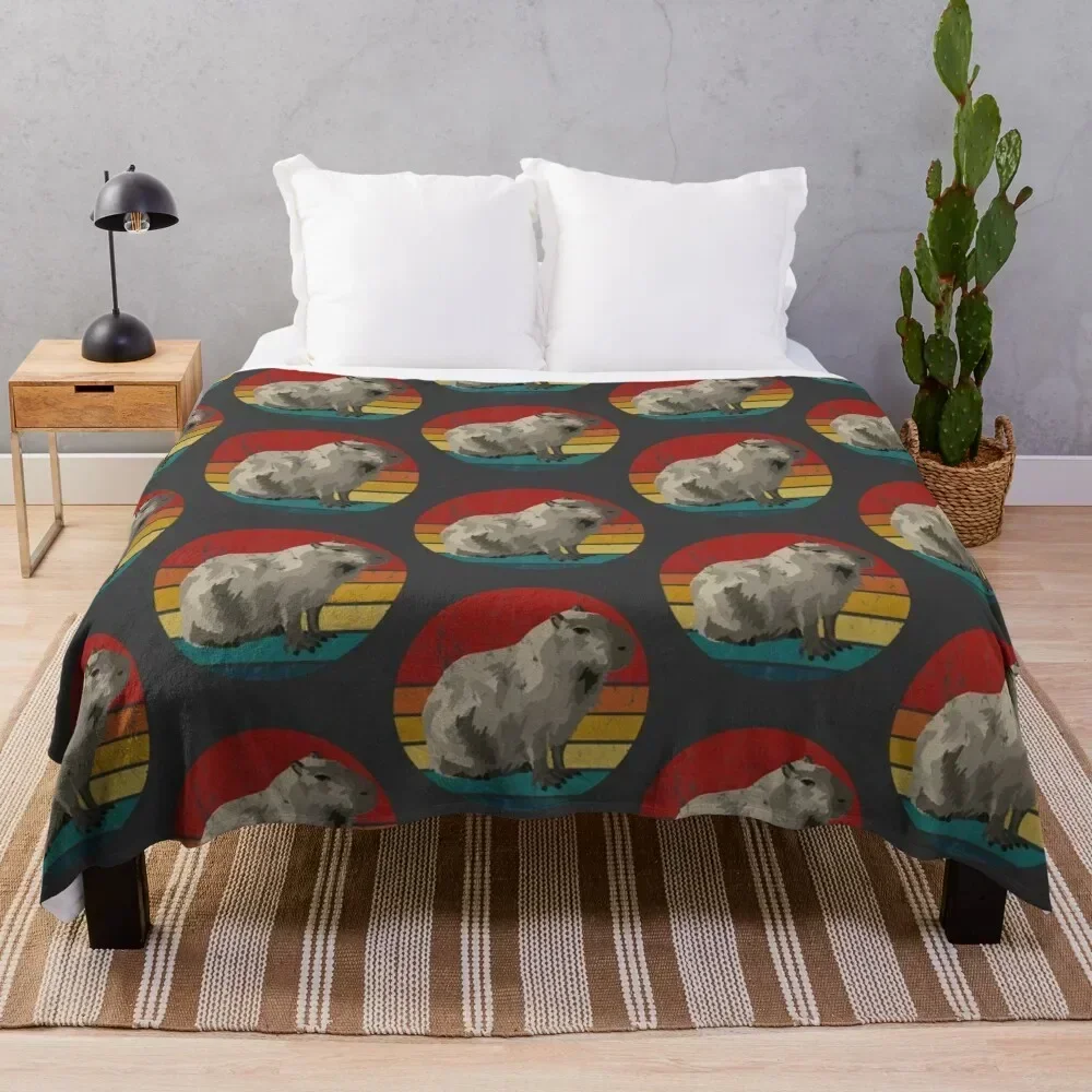 

Capybara Sunset Throw Blanket Long Lasting Soft Plush Blanket for Daily Use