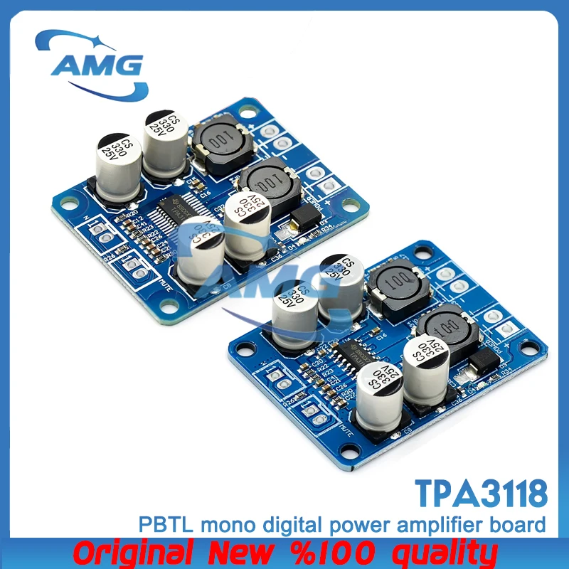 1PCS AMG DC8-24V TPA3118 PBTL 60W Mono Digital Audio Amplifier Board AMP Module Chip 1X60W 4-8 Ohms Replace TPA3110 For Arduino