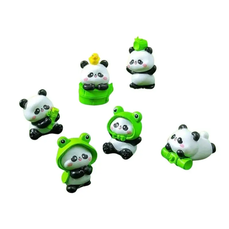 Niedliches Cartoon-Panda-Spielzeug, realistisches Tiermodell aus PVC, Dekoration für Schreibtisch und Auto, Miniatur-Landschaftsornament – Detail 6