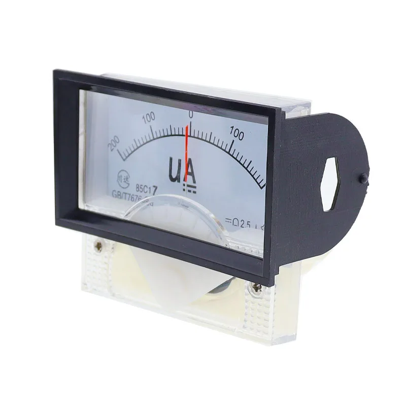 Pointer Type Panel Mount Analog Ammeter Gauge DC Meter 50uA 100uA 200uA 300uA 500uA Measuring Range 85C17