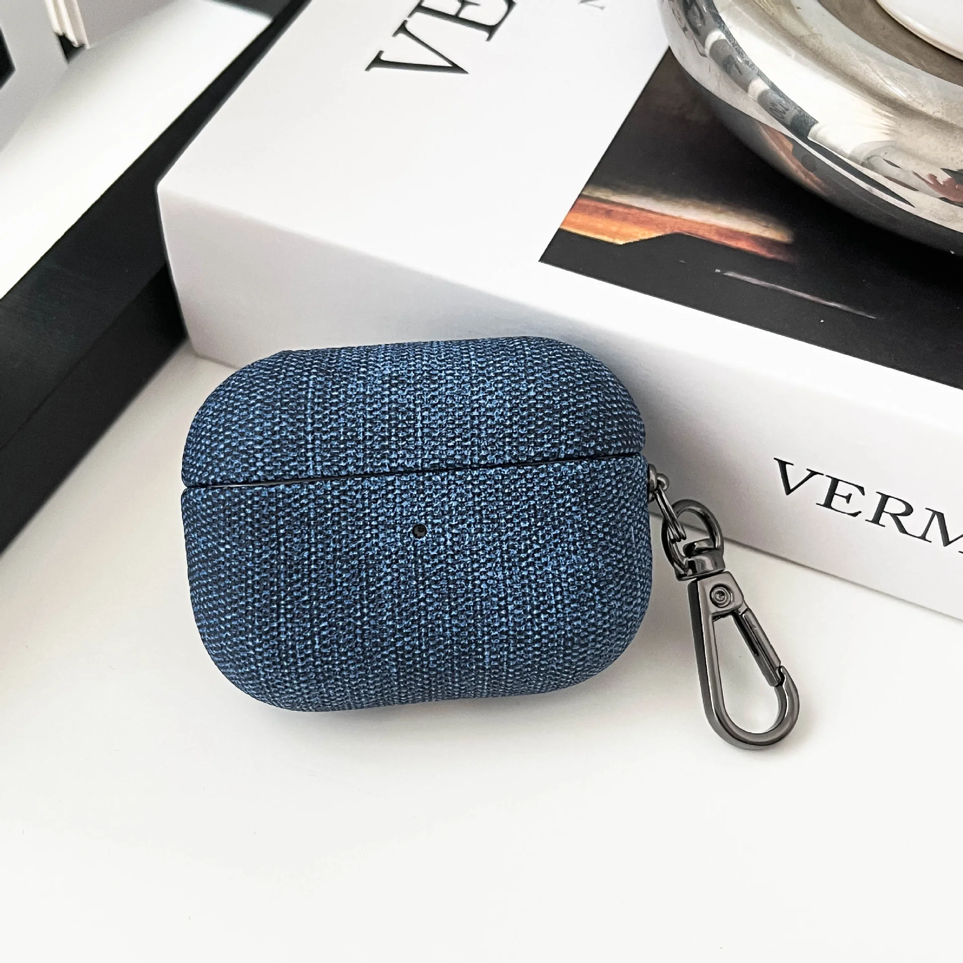 Luxury Denim Cloth Pattern New Earphone Case For Airpods Pro 2 With Keychain Soft Leather Protective Cover For Airpods 1 2 3 4