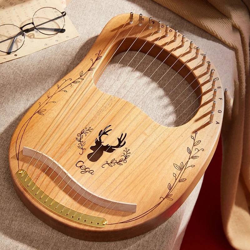 Lyre 16/19 /24 Strings Lyre Harp Piano Wooden Mahogany  Musical Instrument 16/19/24 Strings Lyre Piano With Storage Bag