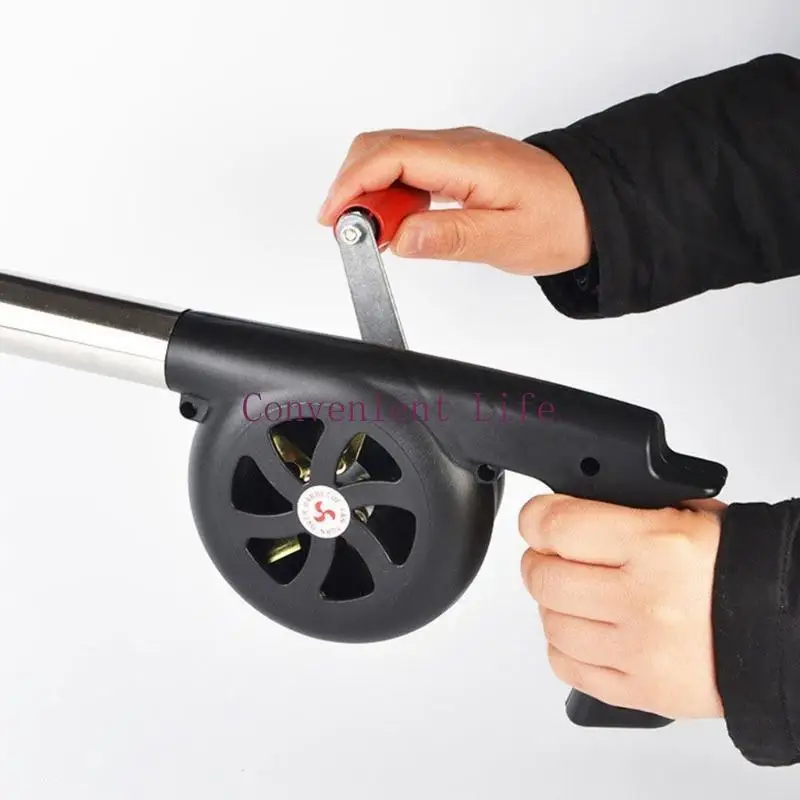 L1EE منفاخ يدوي صغير محمول للشواء منفاخ للشواء المنزلي والتخييم والطبخ