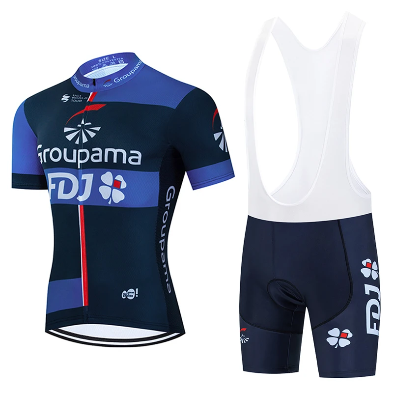 

2023 New FDJ Pro Team Bike Team Cycling Jersey Gel Bike Shorts Set MTB Ropa Ciclismo Mens Bike Summer Bicycling Maillot Wear