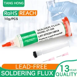 TANGHONG Lead-Free BGA Soldering Paste SMD Chip Mobile Phone Repair Welding Needle Cylinder Soldering Oil Flux 10cc