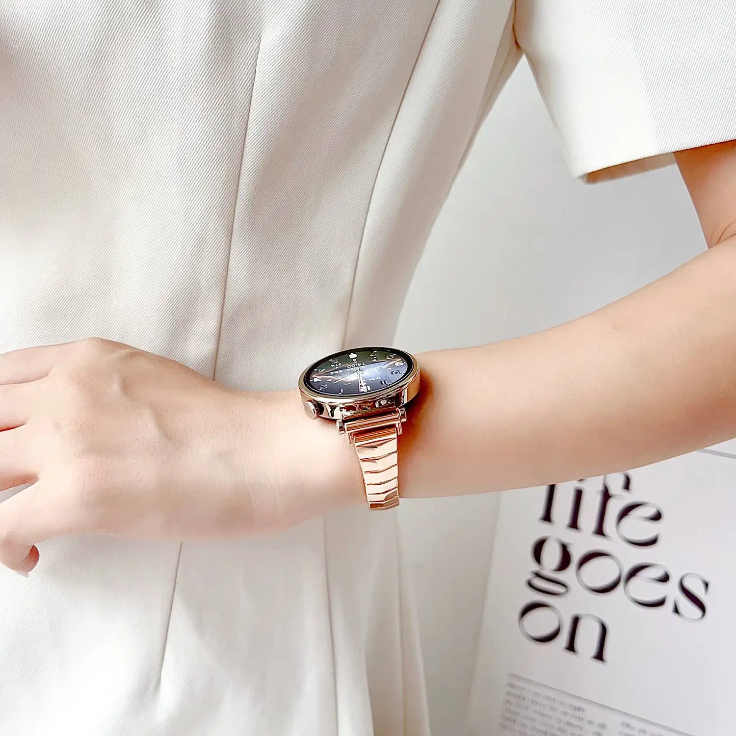 Fashion Link Strap For Samsung Galaxy Watch 7 FE 5 Pro 4 6 classic band 44mm 40mm sport correa loop