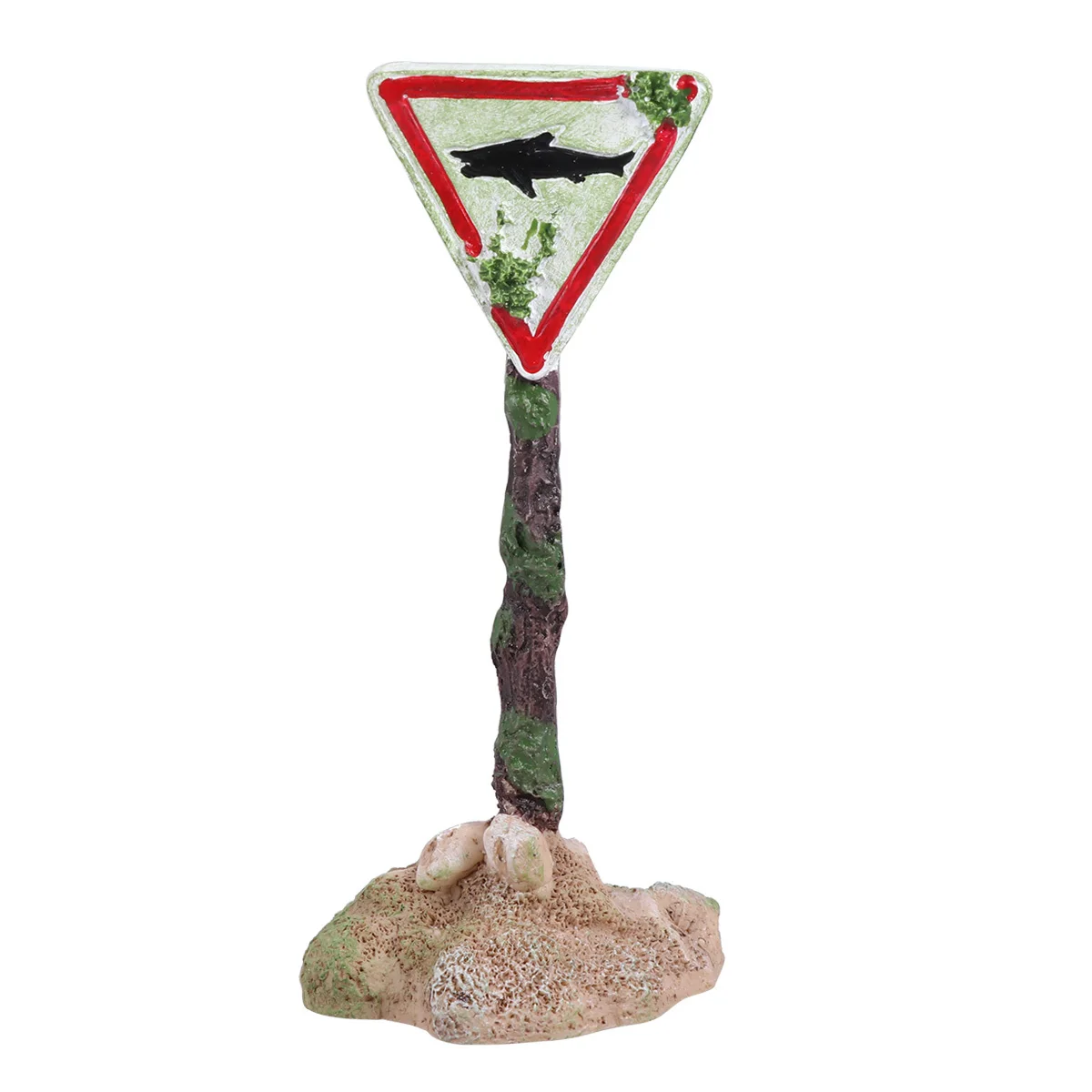 

Creative Aquarium Warning Sign Resin Fish Tank Adornment with Shark Motif Safe Decor for Freshwater and Saltwater Tanks