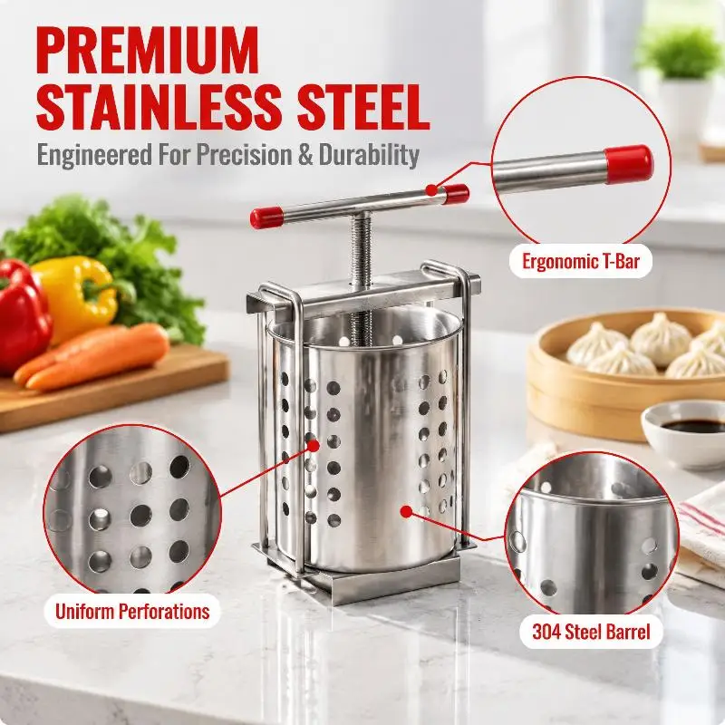 Food Grade Stainless Steel Manual Honey Extractor Vegetable Dehydrator Hand Juicer for Beekeeping Enthusiasts