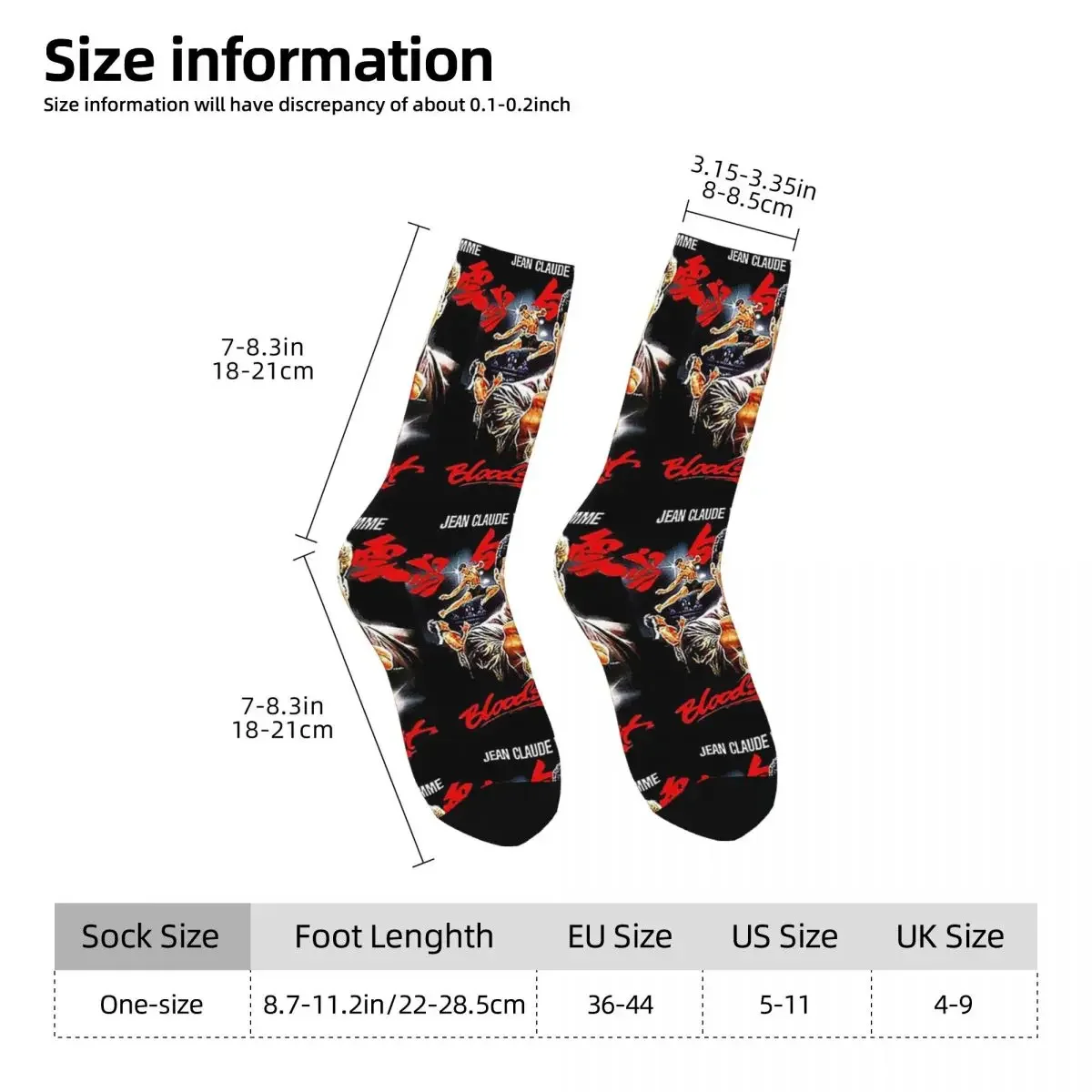 Bloodsport - Jean Claude Van Damme Frank Dux Socks Harajuku Super Soft Stockings All Season Long Socks Unisex Christmas Gifts