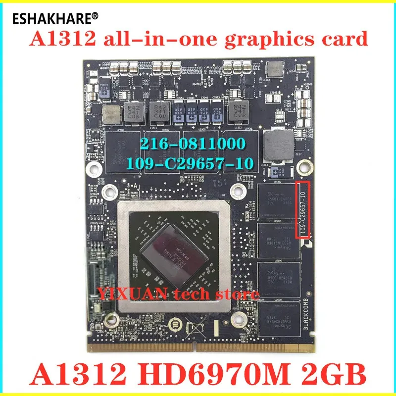 Tarjeta de vídeo HD 6970M HD6970 HD6970M 1GB 2GB VGA para Apple Imac 27``Mid 2011 Radeon A1312 109-C29657-10 216-0811000 661-5969