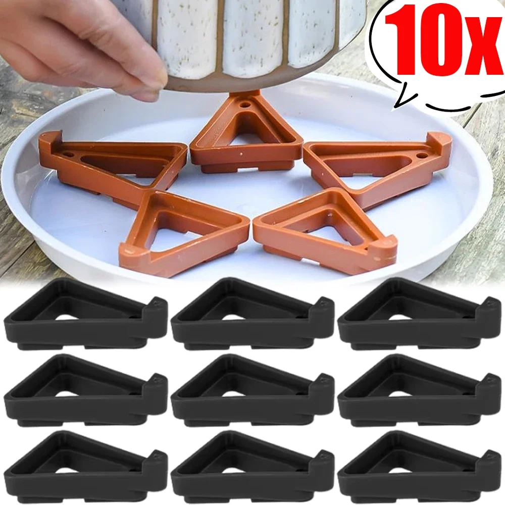 10/5Pc Flower Pot Feet Ventilation Anti-rot Base Raised Flower Pot Foot Pad Breathable Triangle Tray Garden Potted Planting Tool