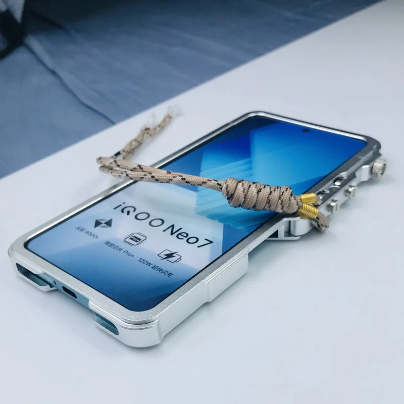 Luxury Armor Metal Aluminum Phone bumper For VIVO IQOO NEO 10r 10 9 9s 8 7 NEO7 6 SE Cover Mechanical Purely Handmade Skull Case