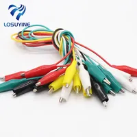 10pcs2pcs Line length 45cm Crocodile clip number  28mm Double-ended Crocodile Clips Cable Alligator Clips Wire Testing Wire Clip