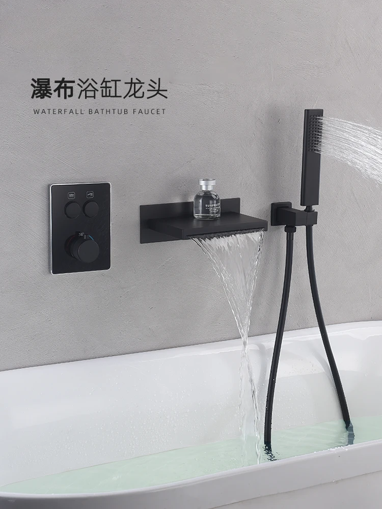 gun gray all copper concealed into the wall and out of the constant temperature shower edge faucet black