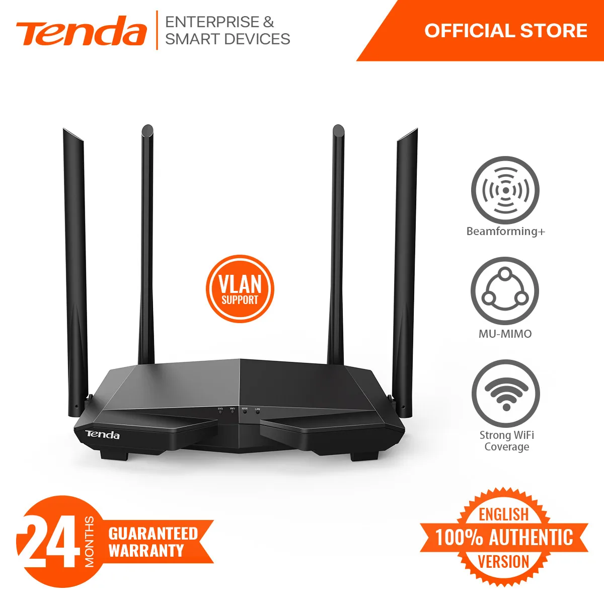 Original Tenda AC6 1200Mbps Dual Band Wireless Router English Version Wireless Wifi Router