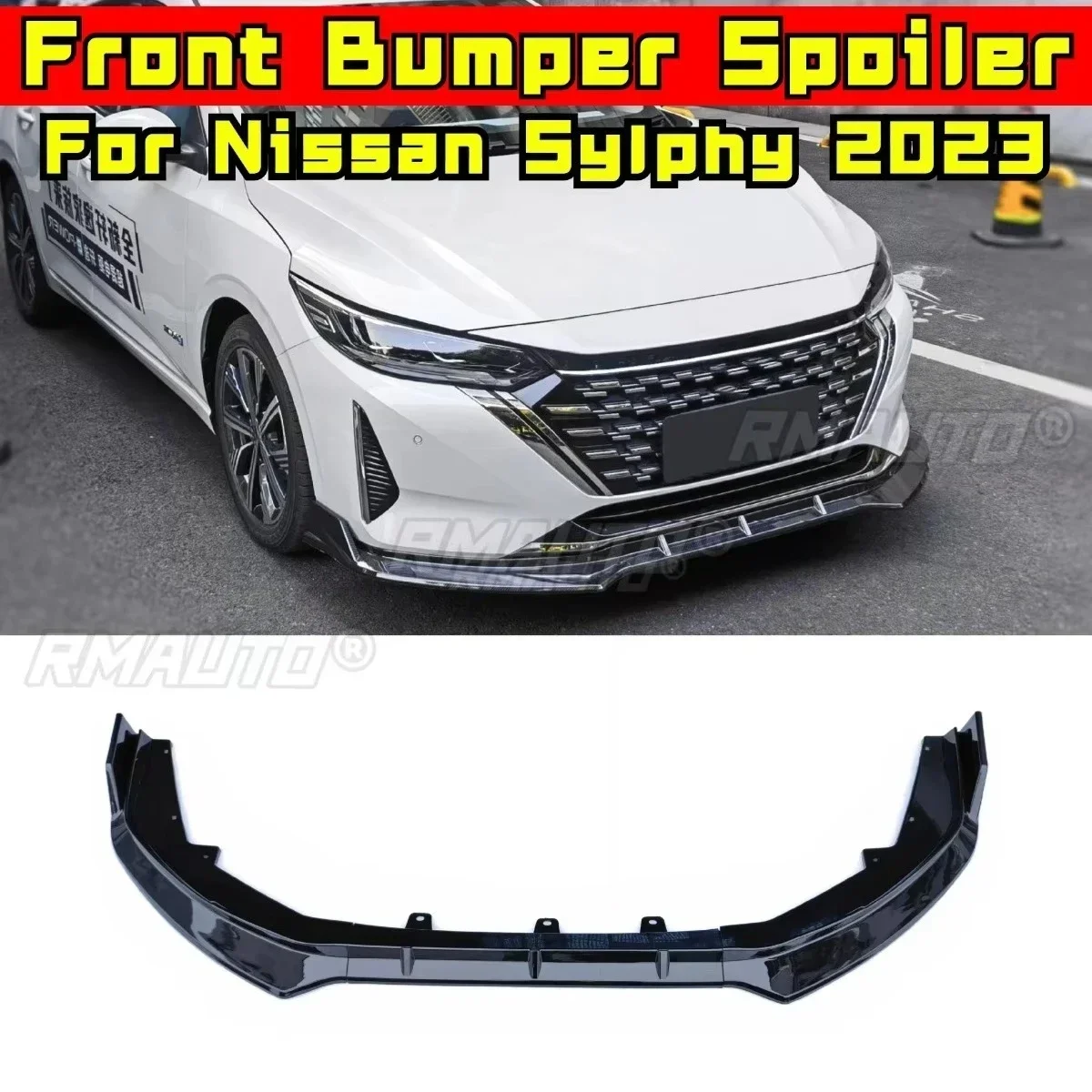 

Car Front Bumper Lip Diffuser Spoiler Glossy Black Modification Part for Nissan Sylphy 2023 Bumper Protector Car Accessories
