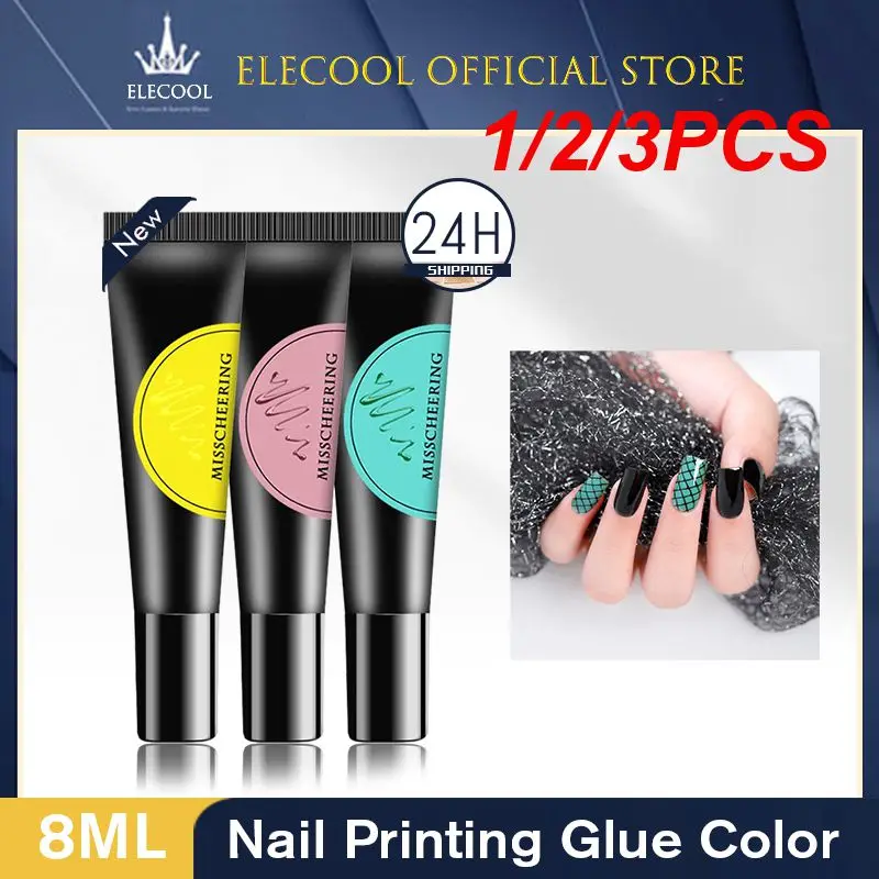 1/2/3PCS Bottle 12 Colors 8ml Stamping Gel Polish Black White Gold Silver Nail Stamping Gel Printing Polish Soak Off Gel Varnish