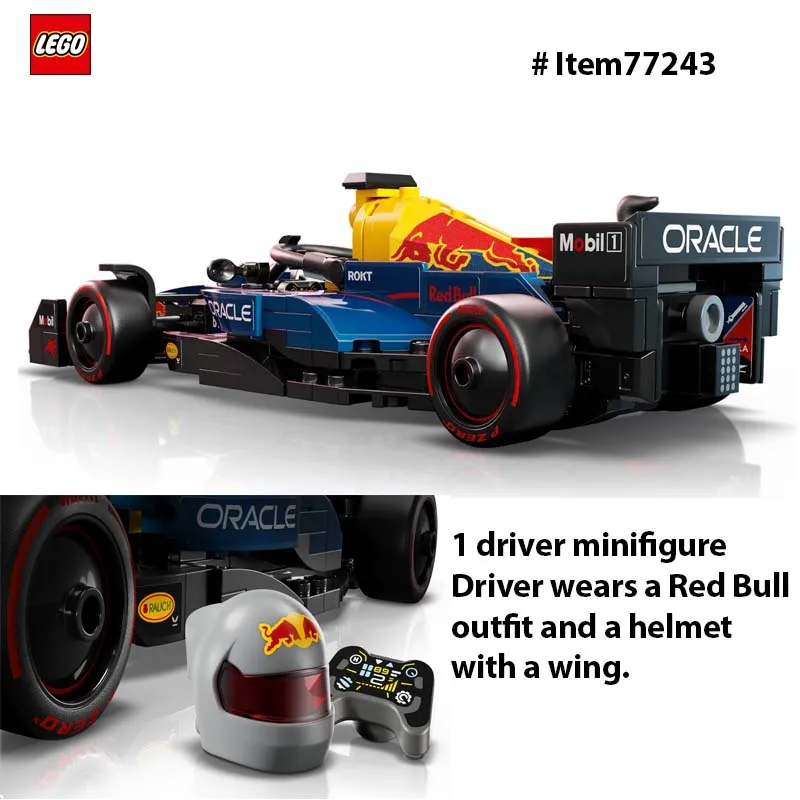 مجموعة نماذج سيارة السباق LEGO 77243 Speed Champions Oracle Red Bull Racing RB20 F1 - مجموعة بناء للبالغين والأعمار 18+ 251 قطعة