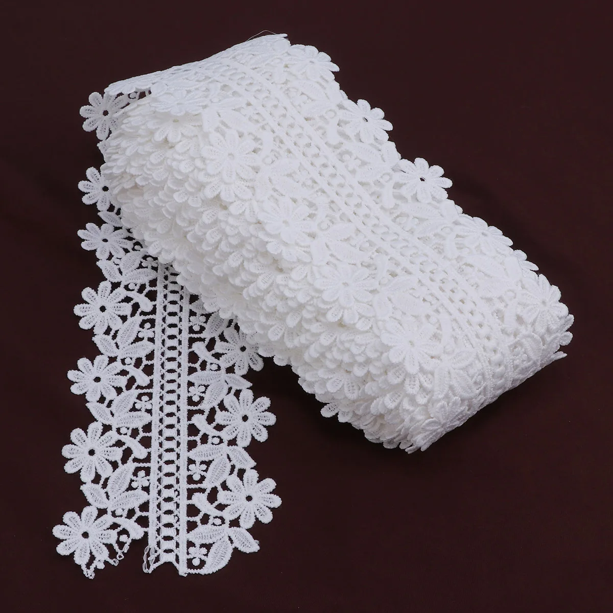 

10 Yards 920X8Cm White Lace Fabric Flower Border For Wedding Dress Lingerie Clothing Accessory Embroided Applique Decorative