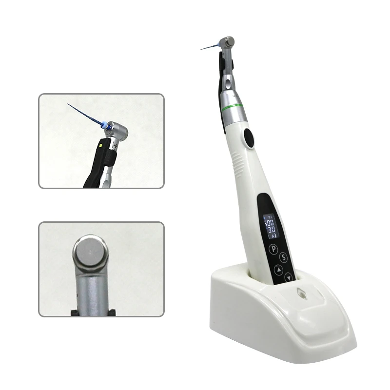 Dental Wireless Endo Motor Smart 9 Programs with LED Lamp and 16:1 Reduction Contra Angle Endodontic Instrument