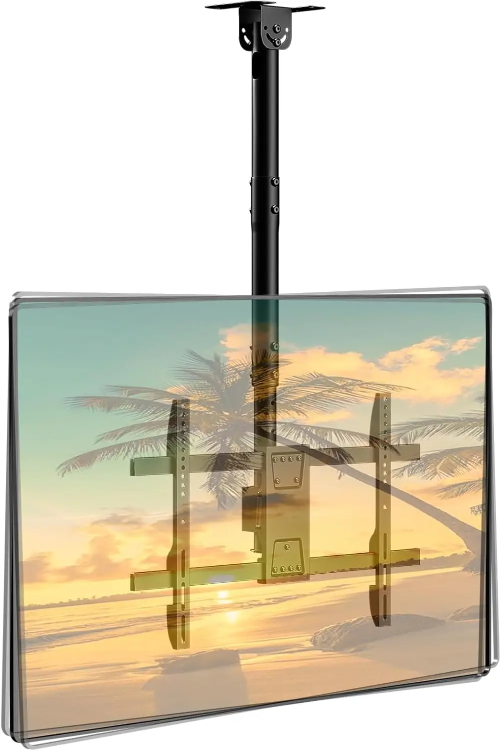 Adjustable Ceiling TV Mount for 43-86 Inch Screens, Supports 132lbs, VESA up to 600x400mm, Black