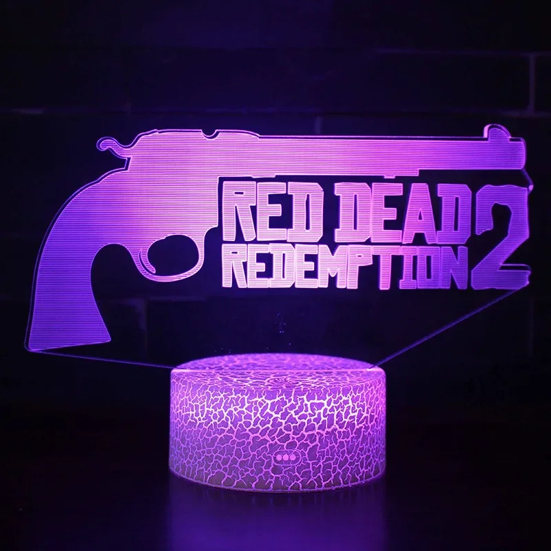 2014 Nowa seria gier Red Dead Redemption 3D Kolorowa dotykowa lampka nocna LED USB Kreatywna lampa prezentowa Dziwna lampka nocna Hot