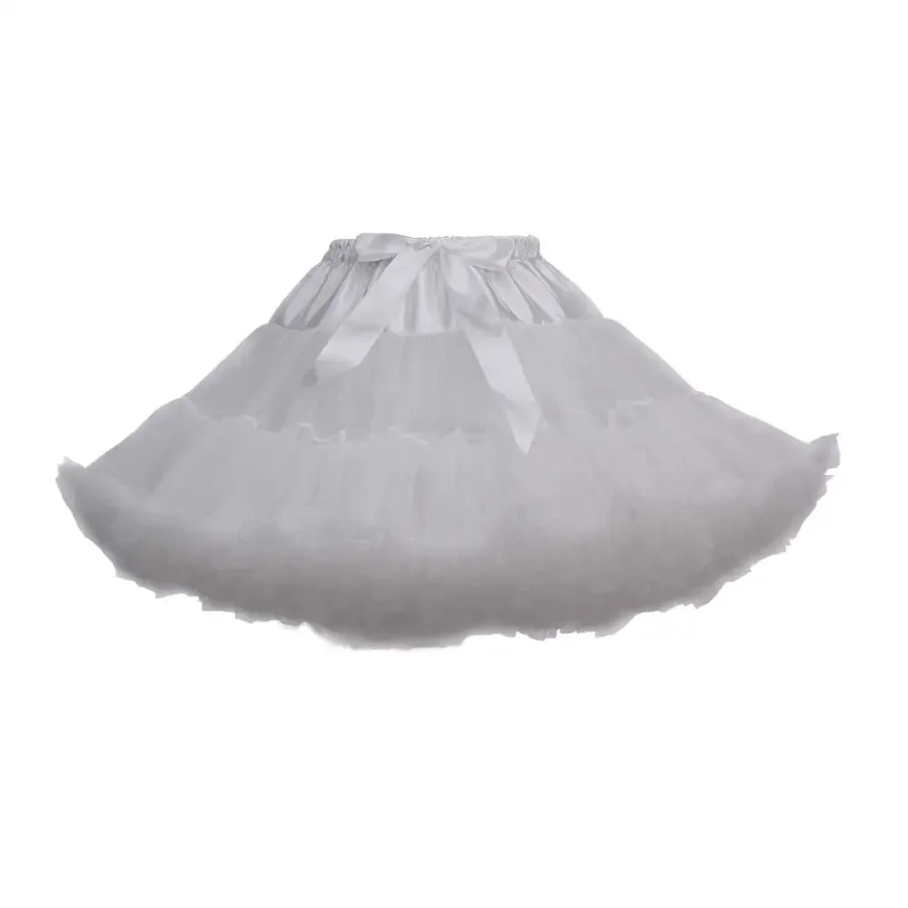 

Kids Girls 3 Layers Hoopless Net Petticoat Flower Wedding Crinoline Underskirt Skirt Slips