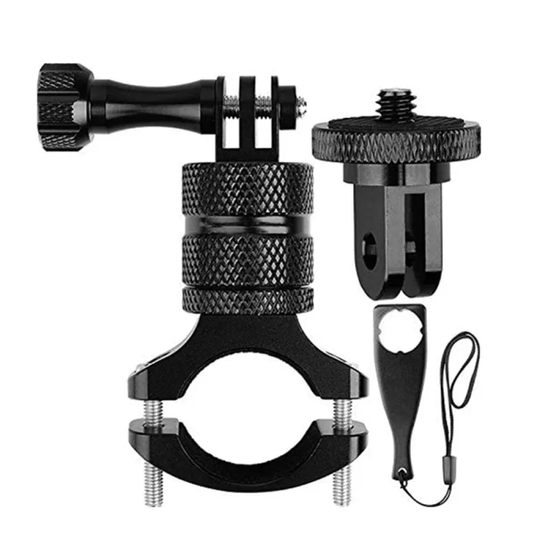 FF-qc1 360 Degrees Rotary Aluminum Bike Bicycle Handlebar Mount for Gopro Hero 11 10 9 8 7 6 1/4 Screw Action Camera Mounting