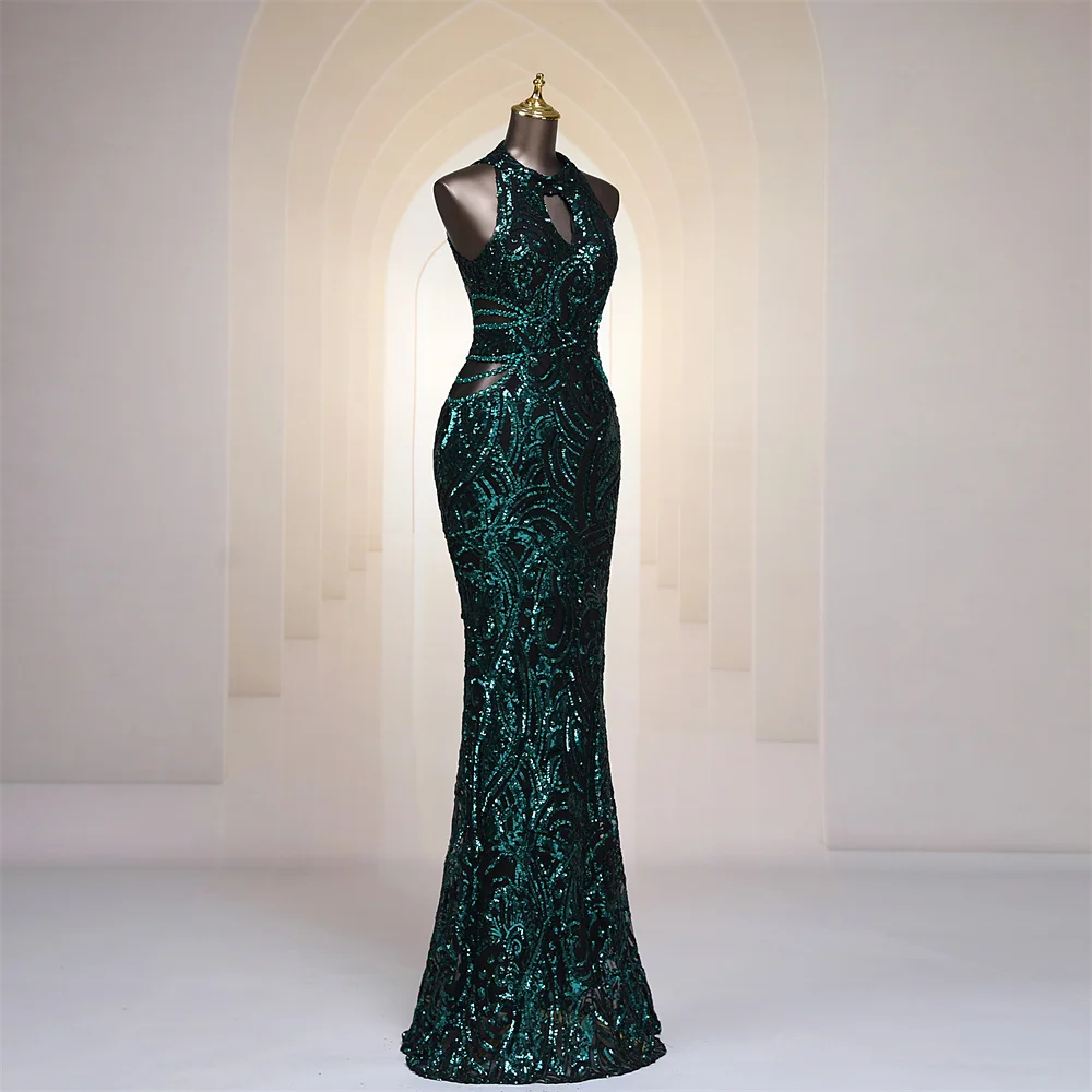 Sexy waist green color mermaid Evening dresses prom dresses vestidos de fiesta robe de soiree de mariage party dresses