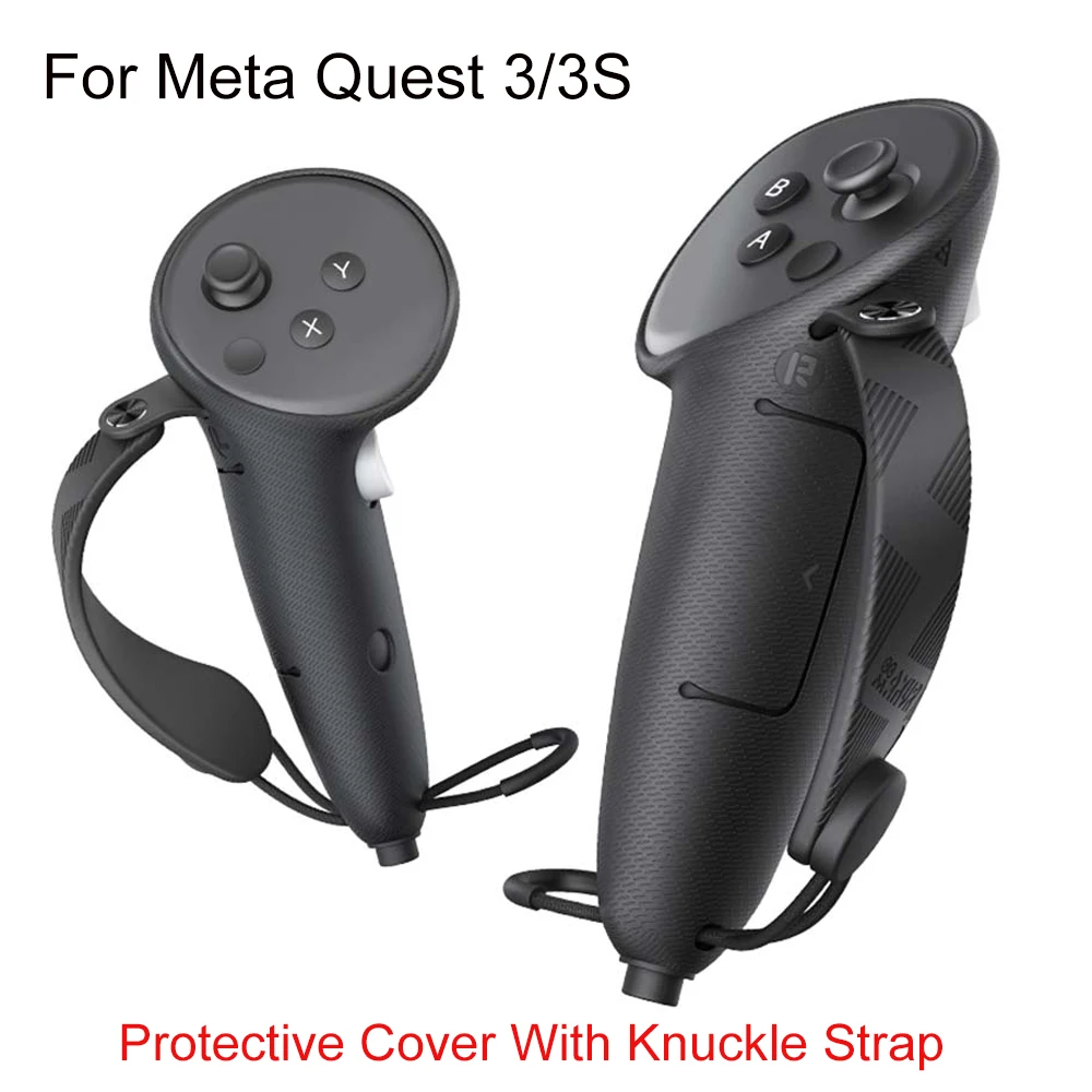 

Handle Protective Cover With Knuckle Strap Silicone Protective Controller Case Cover For Meta Quest 3/Quest 3S VR Accessories