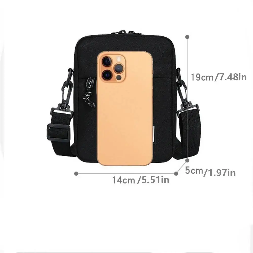 Solid Color Men's Crossbody Bag Large Capacity Small Bag Business Shoulder Bag Multi-pockets Multi-function Small Square Bag