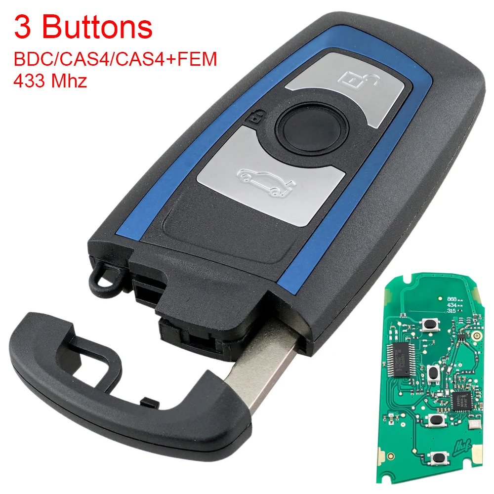 

3 Buttons 433MHz Car Remote Key Fob Case Shell Fit for BMW 5 7 F Series FEM BDC CAS4 CAS4 Remote Control Key Shell Case Cover