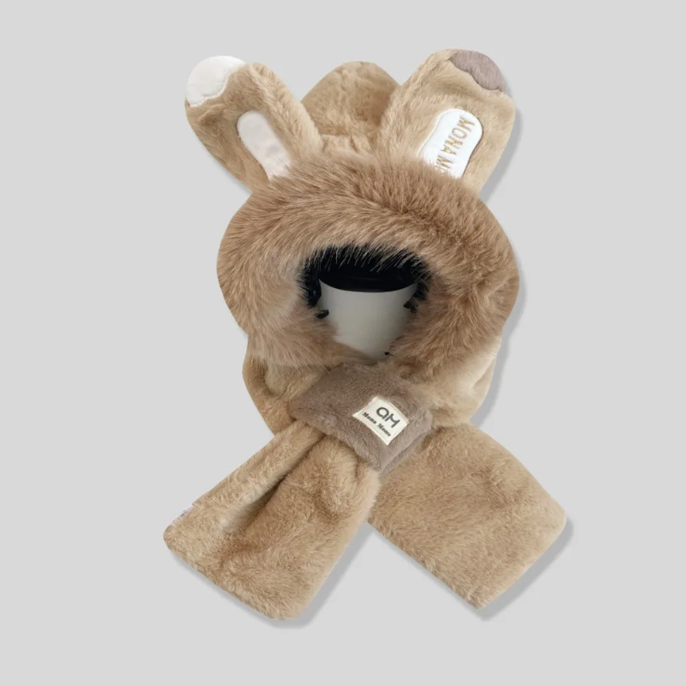 

Leisure Ear Protection Rabbit Ear Hat Thickened Winter Winter Beanie Woolen Cartoon Fluffy Hat Female/Girls