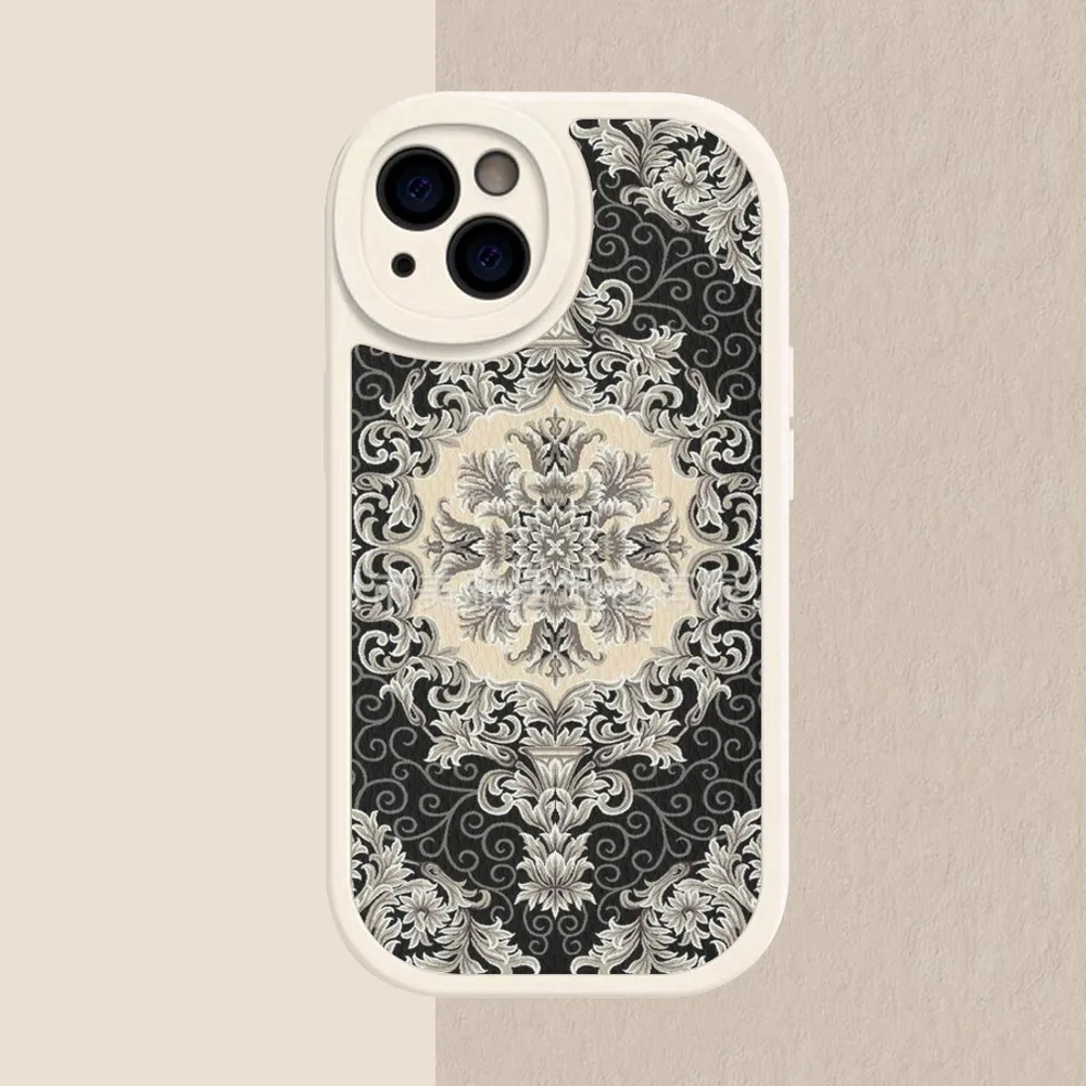 Persian Carpet Floral Phone Case Hard Leather For IPhone 14 13 12 Mini 11 14 Pro Max Xs X Xr 7 8 Plus Fundas