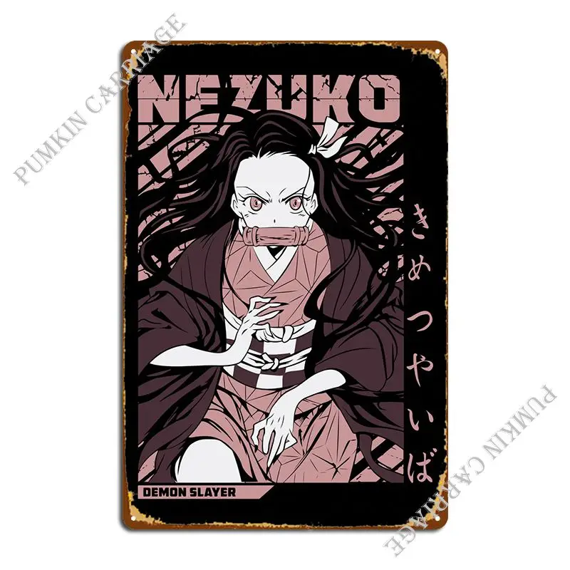 Nezuko Kamado Metal Signs Club Party Kitchen Custom Cinema Tin Sign Poster