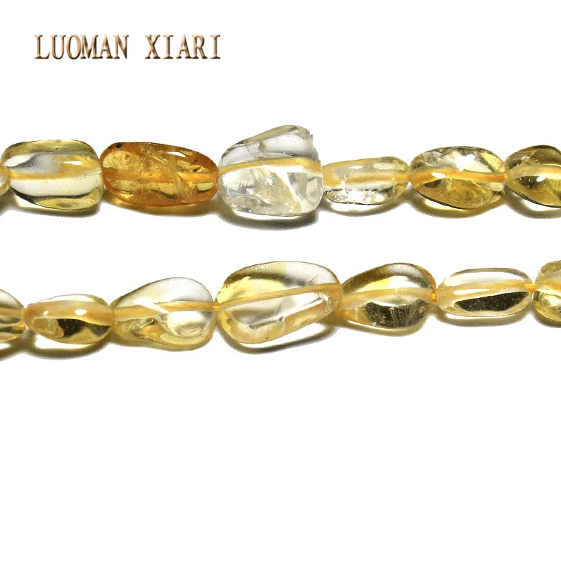 LUOMAN XIARI  Irregular  Natural Citrine Stone Bead  For Jewelry Making DIY Bracelet Necklace Material about 8-10 mm Strand 15''