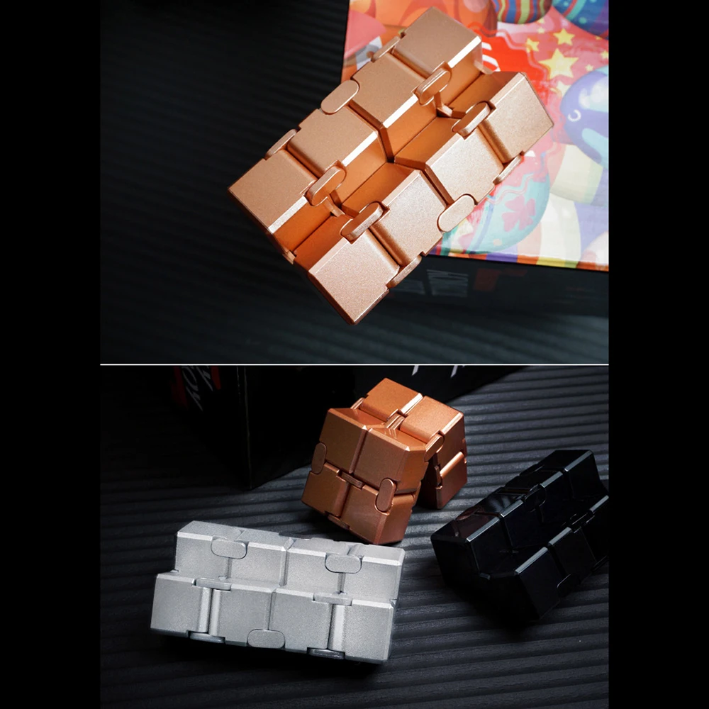 Stress Relief Toy Premium Metal EDC Infinity Cube Decompression Relax Adults Anti-stress Office Cubic Reliever Autism