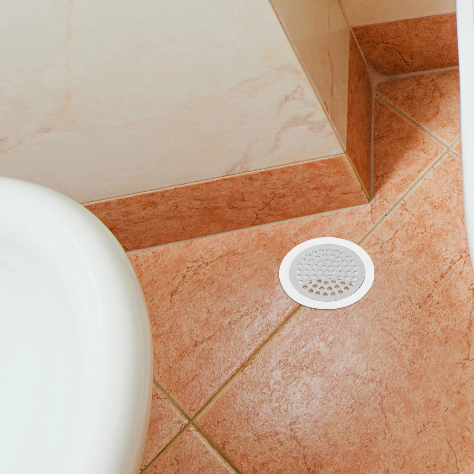 غطاء للصرف المستدير للاستخدام الداخلي في الهواء الطلق، فلتر استنزاف الأرضي عالي السعة، حديقة الشرفة، المرآب، حوض الاستحمام، حوض الاستحمام، البلاستيك #4