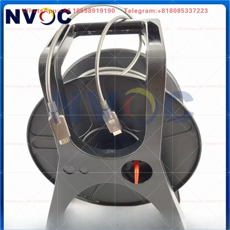 Male to Male 48Gbps Hybrid Armored Fiber Cable 100/110/120/130/150/200M Durable TPU With PCD310 Reel