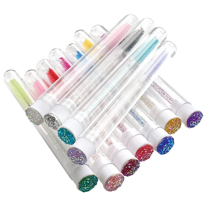 5 Pcs Reusable Eyelash Brush Tube Eye Lash Eyebrow Brush Resin Drill Replaceable Mascara Wand Brushes Dust-proof