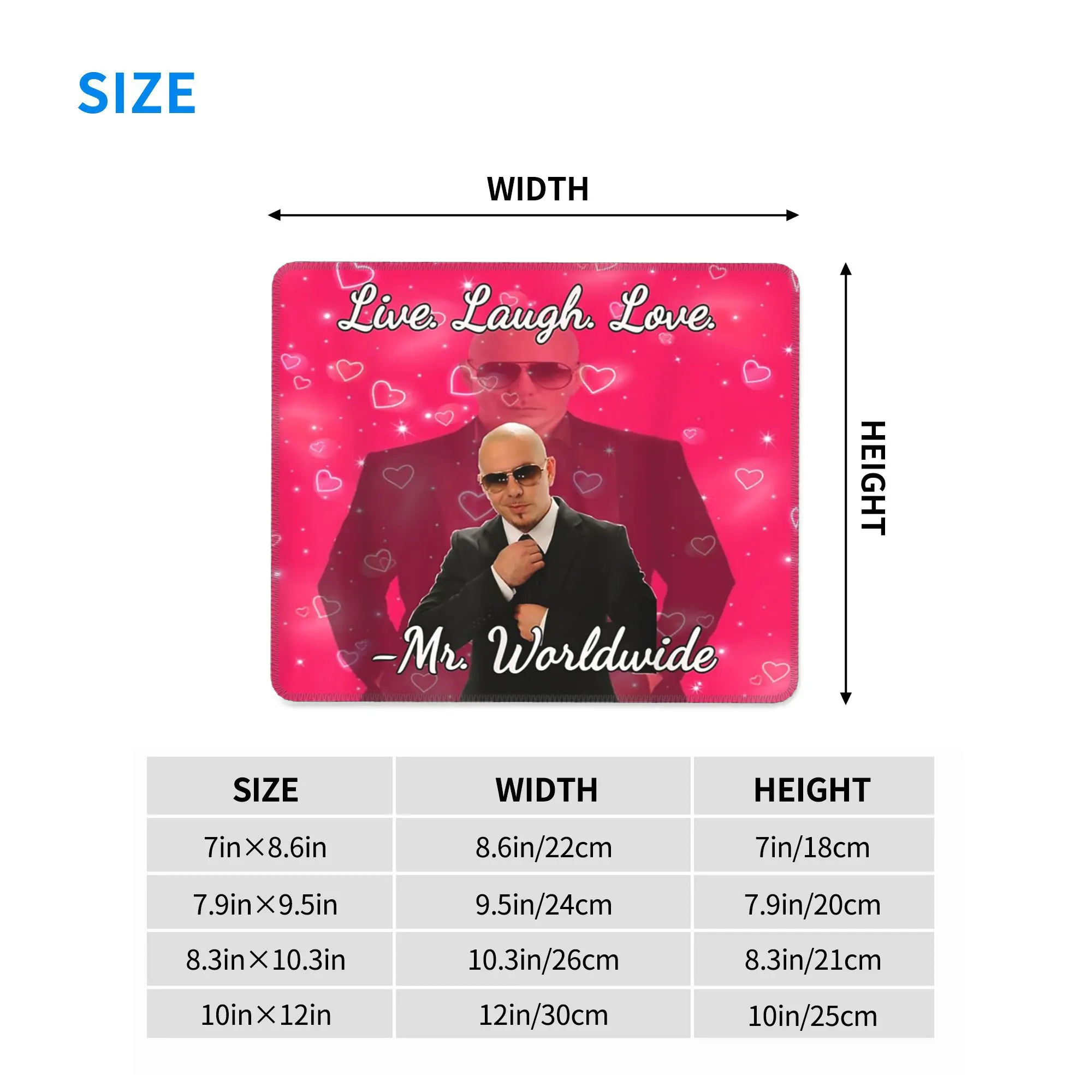 Mr Worldwide Pitbull Valentine Mouse Pad Computer Keyboard Mouse Mat Gamer PC Laptop Desk Mat Office Accessories Table Mats