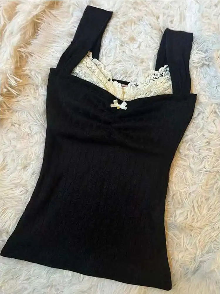 

Женский летний топ в американском стиле с кружевными вставками и одним плечевым ремнем, двусторонний, утягивающий, без рукавов, для ношения под одеждой