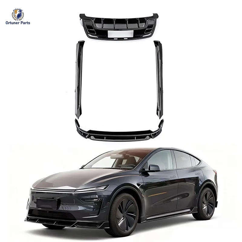 

Комплект кузова в стиле C для Tesla Model Y 2025-On Комплекты кузова Автозапчасти ABS Глянцевый черный Передний бампер Губа Боковые юбки Задний диффузор