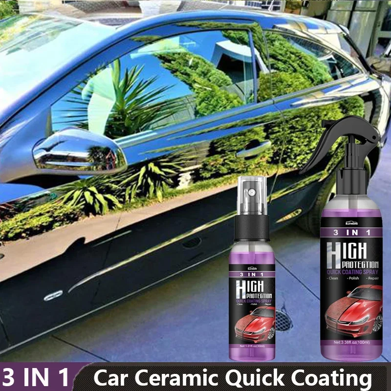 

3 In 1 Ceramic Coating Spray Auto Nano Ceramic Coating Polishing Spraying Wax Car Paint Scratch Repair Remover 30ml/100ml